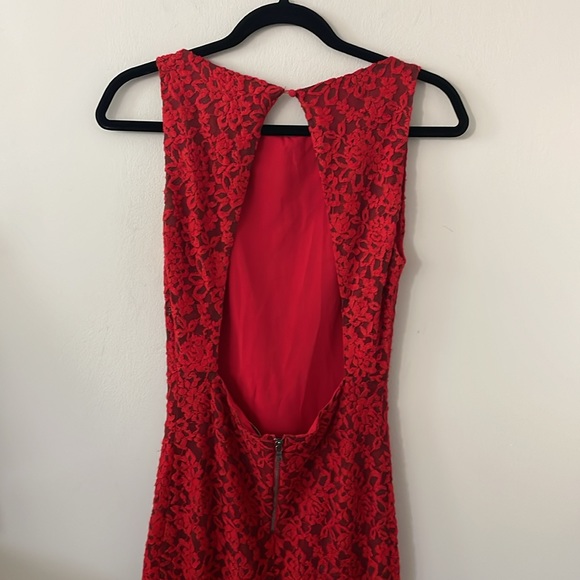 Alice + Olivia Crimson Lace Maxi Dress - Picture 8 of 11